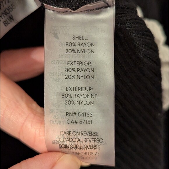 Calvin Klein Women's Sweater Pullover Ribbed Colorblock Black White Trim Size L - Picture 4 of 8